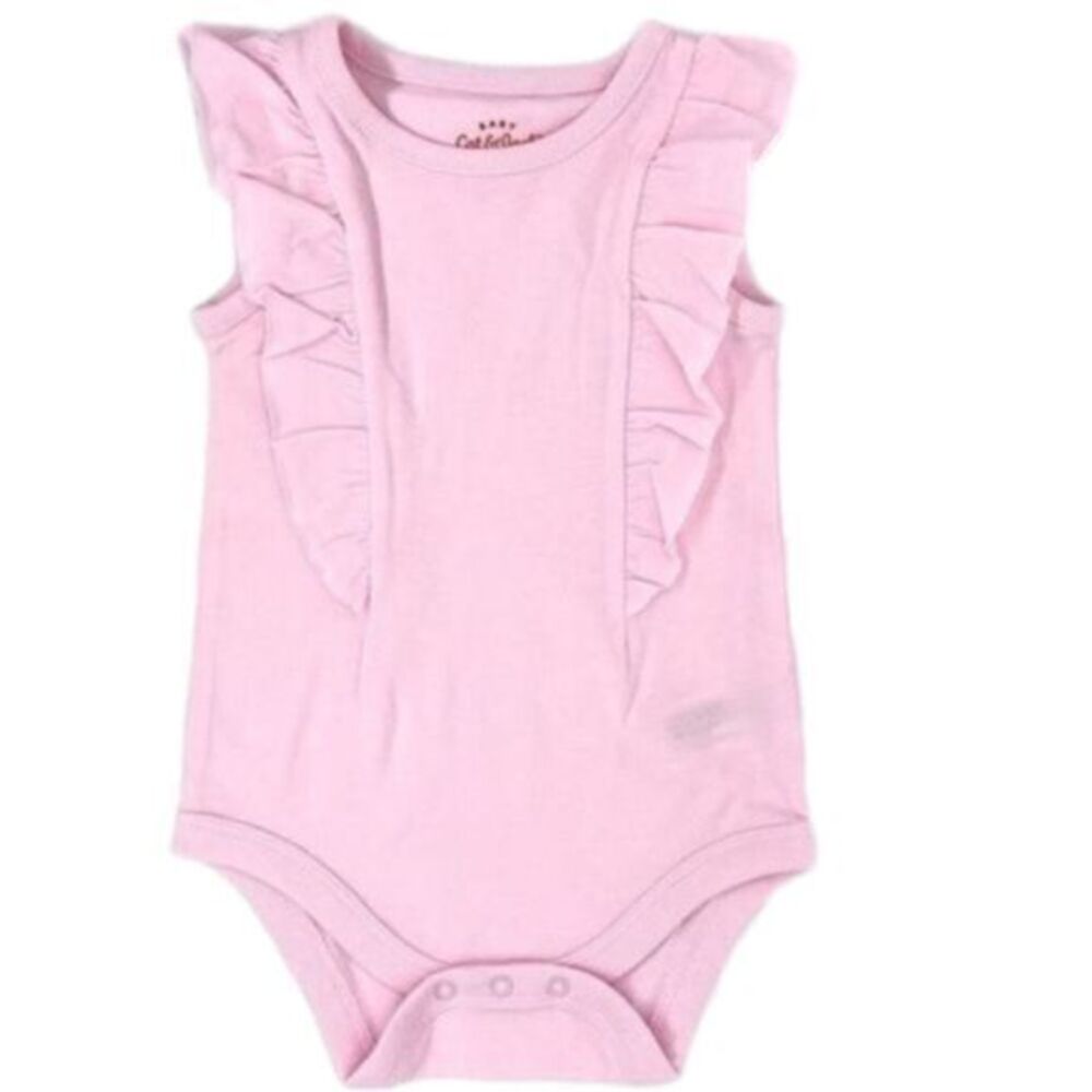 Cat & Jack Pink Ruffle Bodysuit Onsie New 12 Months